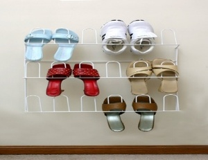 Wall-Mounted Shoe Rack 9 Pairs Plastic Three-Layer Entryway Storage Minimalist Design - Product Image 3