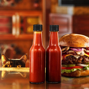 Ventas calientes 90 <span class=keywords><strong>ml</strong></span> 150 <span class=keywords><strong>ml</strong></span> 350 <span class=keywords><strong>ml</strong></span> Salsa Tomate Ketchup Salsa caliente Botella de vidrio 5 oz Bbq Chilli Woozy Food Botella de vidrio con tapa - Product Image 2