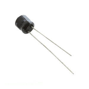 Condensateur radial TH en aluminium 10 µF 20 % 25 V, référence UMA1E100MDD1TP, à traversage de circuit, Distributeur agréé - Product Image 1
