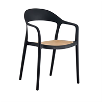Chaise de salle à manger en plastique PP empilable avec accoudoirs, style nordique, pour l'extérieur, meubles de salon, fauteuil en plastique, vente en gros directe d'usine