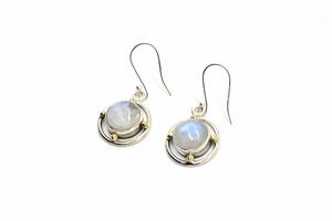 Natural Rainbow <b>Moonstone</b> <b>Earring</b> Handmade with Genuine Gemstones 925 Sterling Silver Jewelry for Women Fashion Bohemian - Product Image 3