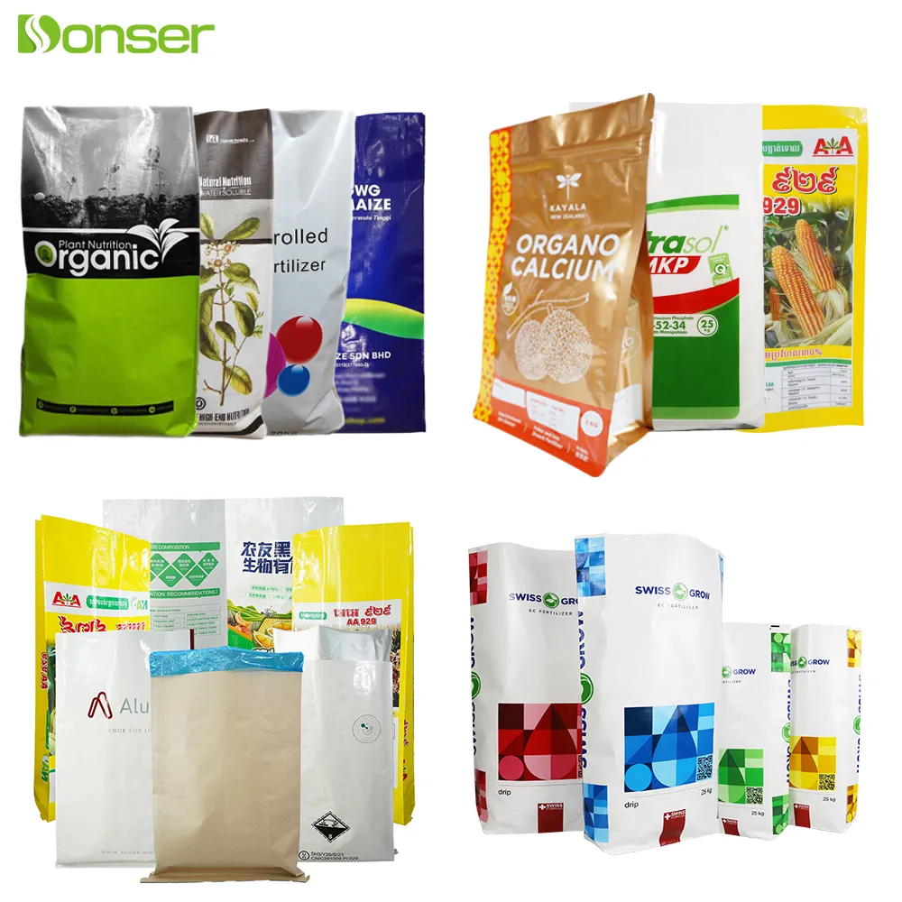 NPK Düngemittelverpackung 25 kg Fabrik OEM umweltfreundlich recyceln kundenspezifische organische Düngemittel-PP-Gewebebeutel für chemische Futtermittel