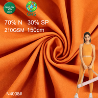 Tissu de yoga extensible double face respirant en brocart tricoté doux, 30 % nylon, 70 % élasthanne, coupe libre, 210 GSM, pour le sport, vente en gros, livraison rapide