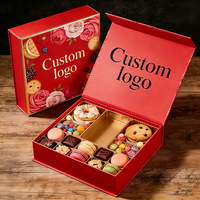 Boîte d'emballage de luxe pour desserts, macarons, chocolats, bonbons, emballage cadeau, design de logo personnalisé, fermeture magnétique, laminage mat