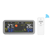 Station météo numérique sans fil, thermomètre intérieur/extérieur, hygromètre, écran LCD couleur, prévisions météo, OEM/ODM personnalisable, ABS