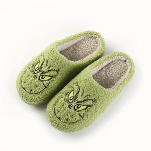 Nouvelle maison noël <span class=keywords><strong>Grinch</strong></span> chaud hiver coton pantoufles Couples hommes et femmes à semelles épaisses chaussures à semelles souples épais antidérapant - Product Image 6