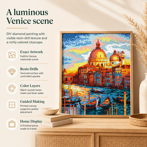 Kit Pittura Diamante Scenari di <span class=keywords><strong>Venezia</strong></span> + Arte Romantica Cittadina Italiana + Diamanti Scintillanti Speciali + Fai da Te Artigianale Ecologico - Product Image 1