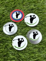 Marqueur de balle de golf magnétique personnalisé OEM ODM en métal plaqué or, jeton en laiton, emblème, achat en gros, fabricant chinois, livraison rapide