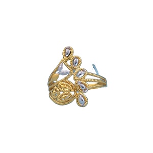 Elegante Anillo Ligero de Oro Sólido de 22K para Mujer con Motivo de Hoja de Oro, Joyería Religiosa de Lujo para Uso Diario, Regalo para Fiestas - Product Image 1
