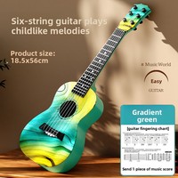 Hot-Selling Children's Beginner Guitar Music Instrument Toy Cross-Border Ukulele Strap Sheet Music Pick Made Durable Plastic