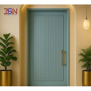 Porte à battant en bois massif, résistante aux intempéries, double vitrage, sécurisée, pour entrée intérieure, installation en immeuble d'appartements - Product Image 1