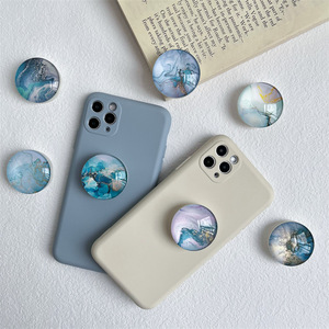 Marble Pattern ABS <b>Universal</b> 360 Rotation Foldable Adhesive Mount Phone Holder <b>Socket</b> Phone Grip for IPhone - Product Image 3