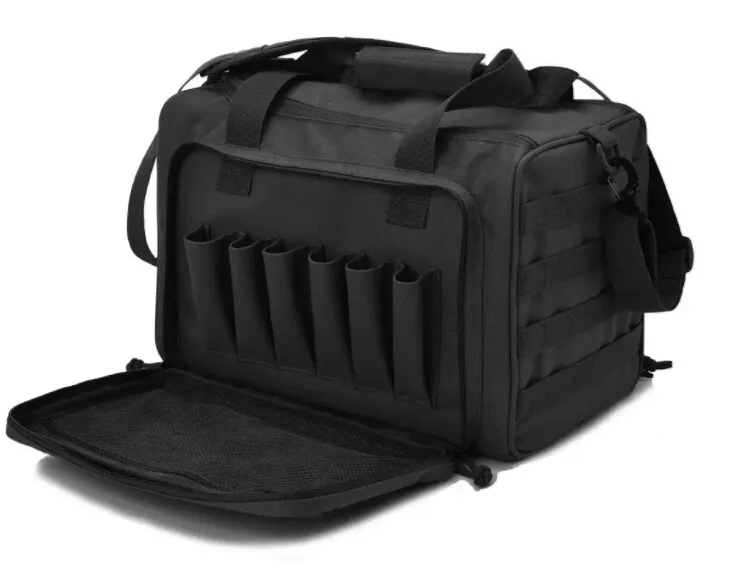กระเป๋าทรงดัฟเฟิลสำหรับยิงปืนสีดำมีคุณภาพ