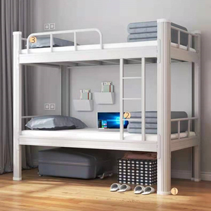 Lit superposé en acier pour étudiants, mobilier d'appartement universitaire, cadre de lit double en métal pour dortoir universitaire - Product Image 1