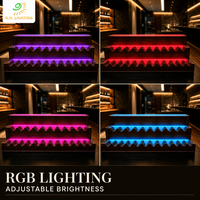 Vitrine à vin Joystar RGB LED en acrylique avec finition bois, luminosité réglable, contrôle Bluetooth pour bar KD