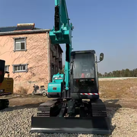 Kondisi Handal Excavator Kompak Kobelco SK75-8 Jepang Mesin ISUZU 42KW Kapasitas Bucket 0.4m Pompa Gear Bearing PLC 2023