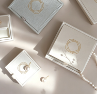 Colliers, boucles d'oreilles et bracelets de luxe personnalisés recyclables, emballages haut de gamme, boîtes en papier imprimées à ouverture rabattable pour les bijouteries