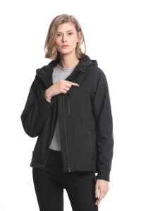 Veste chauffante Slim Fit bon marché pour <span class=keywords><strong>femme</strong></span>, conception élégante avec doublure <span class=keywords><strong>polaire</strong></span>, grande taille, avec capuche détachable, Pack de batteries - Product Image 4