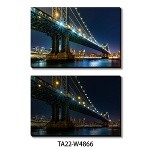 Adornos LED personalizados, pintura en lienzo con luces LED, vista del Puente de la ciudad, impresión en lienzo, decoraciones de pared - Product Image 1