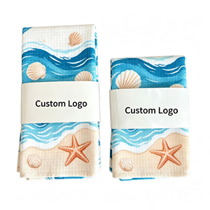 Serviettes de cuisine en microfibre gaufrée imprimées en gros, absorbantes et réutilisables, avec logo personnalisé et bande de ceinture - Product Image 2