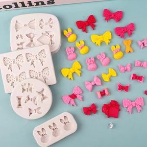 Wanlihao DIY Sucre Artisanat Pince À Cheveux Noeud Papillon Forme Silicone Moule Fondant Gâteau Décoration Moules - Product Image 1