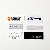 Étiquettes de col en coton tissé personnalisées, étiquettes de vêtements en tissu satiné, badges imprimés avec logo pour vêtements