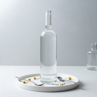 Bouteille en verre vide pour spiritueux, échantillon gratuit, 500ml 700ml 750ml 1000ml, pour Vodka, Gin, Rhum, Tequila, avec bouchons