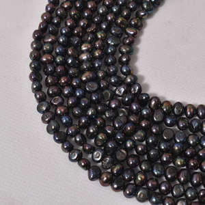 Handmade DIY 40cm Extension Natural Freshwater <b>White</b> Pearls Double-Sided <b>Gloss</b> Baroque Irregular Shaped Scattered Pearls - Product Image 4