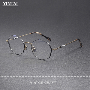 Nuovo 2025 di lusso di Design poligonale <span class=keywords><strong>Vintage</strong></span> lega di titanio colorato telaio di alta qualità in metallo framework occhiali - Product Image 1