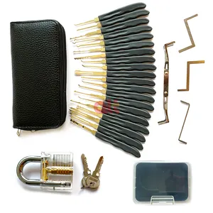 24Pcs Stainless Steel Goso Lock Pick Set 1Pcs Transparan Gembok Memilih Alat Membuka Picklock Alat Set