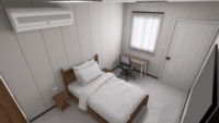 Prix de gros 1 chambre à coucher chambres d'hôtel préfabriquées espace commercial paquet plat maison conteneur panneau sandwich en acier pour la maison hôtels