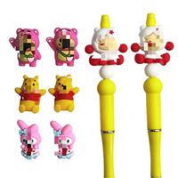 Nouveautés en gros : Perles en vrac 3D en silicone et PVC, motifs de personnages de dessins animés et d'anime, pour la fabrication de stylos et de porte-clés