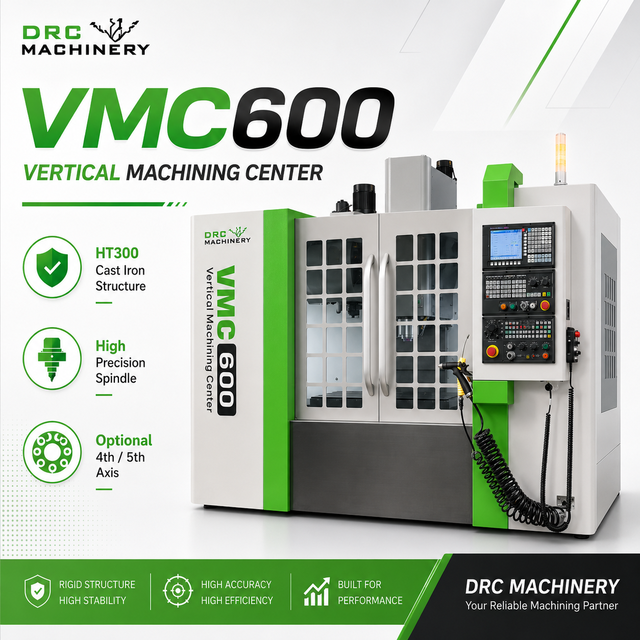 VMC600 Vertical Machining Center  GSK 980MDi System BT40 Spindle 16 Tools 3 Axis Linear Guide for Metal Mold Processing