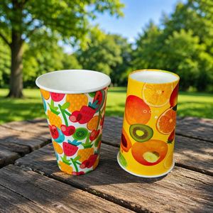 Gobelets en papier kraft jetables avec couvercle, logo imprimé personnalisé, gobelets pour boissons froides - Product Image 3