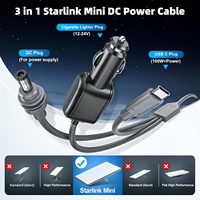 Câble d'extension d'alimentation 3-en-1 Starlink Mini 10FT/3M 18AWG 100W haute vitesse USB-C/Chargeur de voiture/DC vers DC avec gaine en PVC
