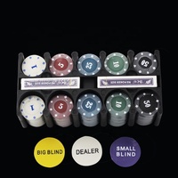 Jeu de jetons de poker de luxe de casino Style rond de luxe avec jetons ABS 200 pièces Jeu de jetons de poker Texas Hold'em