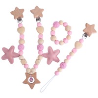 Chaînes de sucettes en bois de hêtre Pacify pour enfants, attache-sucette, décoration de poussette, hochet à main