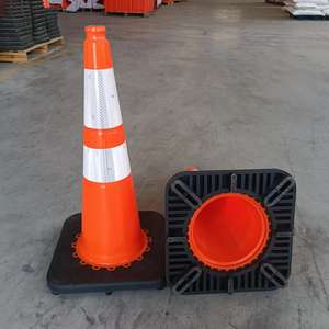 EUA 28 ''Magro Cone De Segurança Flexível PVC Tráfego Cone com Folhas Reflexivas Intensivas Alta - Product Image 3