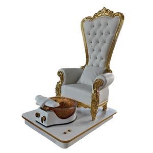 White European Style High <b>Back</b> Reclining Pedicure Foot Care Chair Colorful LED Lights Drainage Pump Massage Function Plastic - Product Image 1