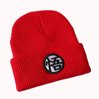 Nouveau design Anime Goku DBZ – Casquette brodée 3D en relief, style dessin animé, personnalisable, en peluche, tricotée pour l'hiver – Vente en gros