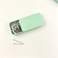 Épingles à coudre colorées en acier inoxydable, boîte de rangement portable en métal pour la couture, le matelassage, la broderie et le travail d'aiguille