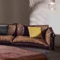 Canapé en cuir de luxe de conception italienne, nouveau modèle, salon, deux places, ensemble de meubles