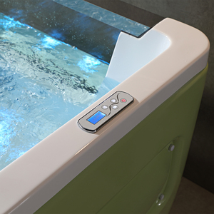 <span class=keywords><strong>Baignoire</strong></span> bébé rectangulaire autoportante moderne en acrylique vert avec fonction de trempage et drain inclus pour salle de bain - Product Image 5
