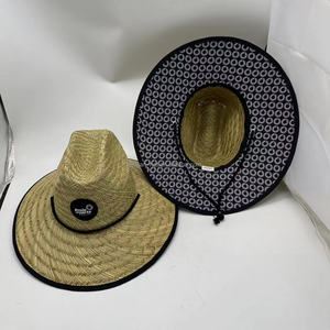 Chapeau de paille d'été Hibicus Flowers Print Casual Daily Sports Travel Fishing Panama Hat <span class=keywords><strong>Southern</strong></span> <span class=keywords><strong>California</strong></span> Lifeguard Style - Product Image 6