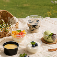 Gobelet à glace en plastique PET jetable transparent de 98 ml pour pudding, gelée et yaourt, vente en gros transfrontalière
