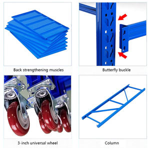 מתלה אחסון מתכת ללא עיבה מתכווננת כבד מעובה כבד גלגל מתלה מחסן תעשייתי - Product Image 4