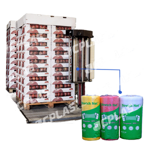 100% バージンHDPEホワイト弾性プラスチックネット50cm * 1000mパレットラップ新鮮な果物輸送用パッキング50cm * 1000m - Product Image 1