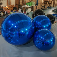 Gros ballon miroir gonflable vert et bleu en PVC en gros pour la décoration de fêtes, mariages, scènes et événements