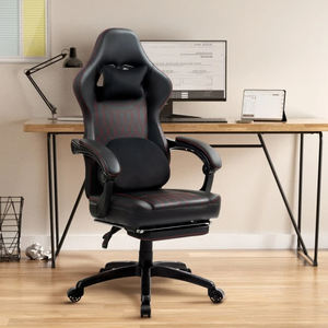 Fauteuil de jeu de massage avec roulettes dans le <span class=keywords><strong>coussin</strong></span> <span class=keywords><strong>lombaire</strong></span> Siège avec ressorts en métal et mousse Fauteuil de jeu inclinable de 90 ° à 135 ° - Product Image 2