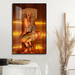 Une <span class=keywords><strong>femme</strong></span> <span class=keywords><strong>tatouée</strong></span> sexy art mural nu peinture de luxe pour la décoration de la maison photo impression toile et affiche couloir moderne - Product Image 4
